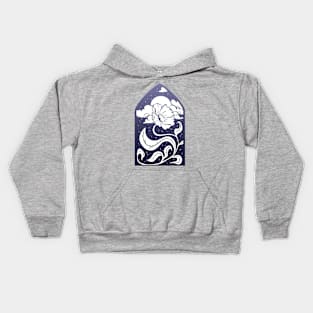 I bloom at night - blue gradient Kids Hoodie